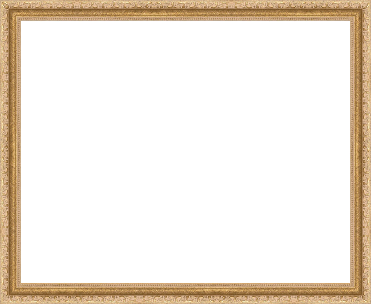 Gold 1.25" ready made picture frame in a traditional style ornate frame